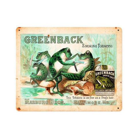 Greenback Smoking Tobacco Vintage Sign Metal Sign