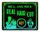 Haircut 40 Cents Vintage Sign Metal Sign