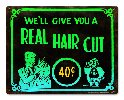 Haircut 40 Cents Vintage Sign Metal Sign