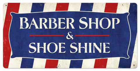 Barber Shop & Shoeshine Vintage Sign Metal Sign