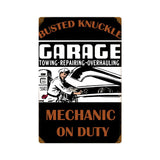Mechanic On Duty Vintage Sign Metal Sign
