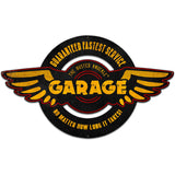 Fastest Service Wings 27 x 16 Custom Shape Metal Sign