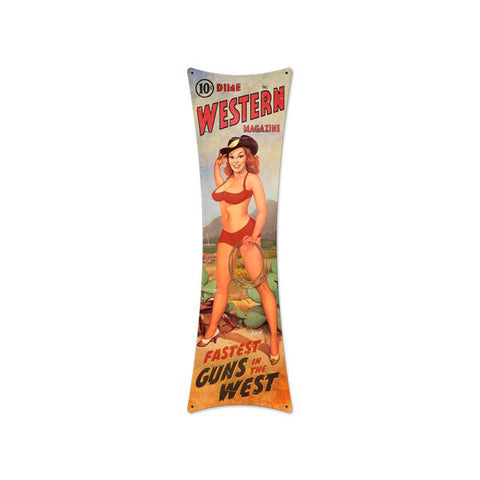 Western Magazine Vintage Sign Metal Sign