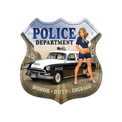 Police Department Vintage Sign Metal Sign