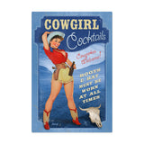 Cowgirl Cocktails Vintage Sign Metal Sign