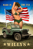 Willy'S Pin Up Vintage Sign Metal Sign