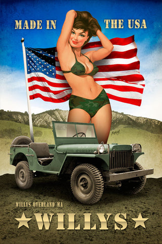 Willy'S-Pin-Up-Vintage-Sign-Metal-Sign