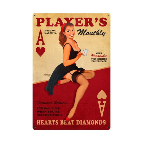 Players Poker Xl Vintage Sign Metal Sign