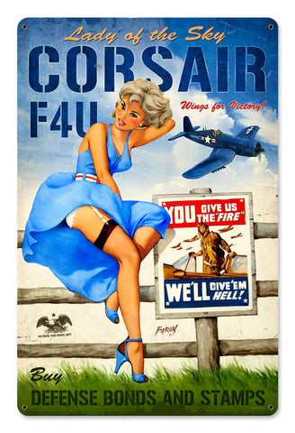 Corsair F4U Vintage Sign Metal Sign