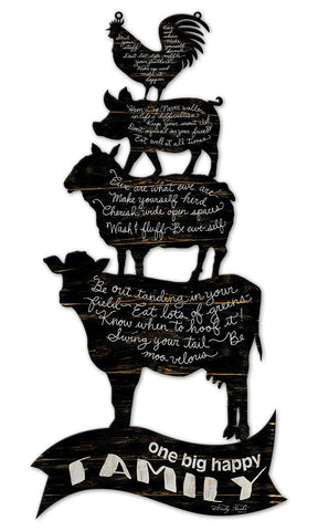 Animal-X-4-One-Big-Happy-Recovered-Vintage-Sign-Metal-Sign