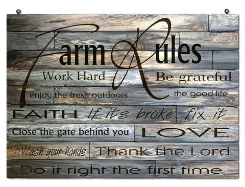 SIGN Farm Rules Vintage Sign Metal Sign