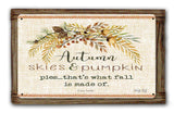 Fall Autumn Skies Wood Framed Vintage Sign Metal Sign