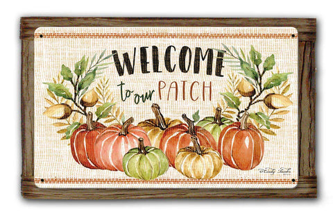 Fall Welcome Wood Framed Vintage Sign Metal Sign