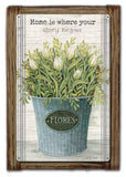 Home Is Where Wood Framed Vintage Sign Metal Sign