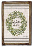 Wreath Bless This Wood Framed Vintage Sign Metal Sign