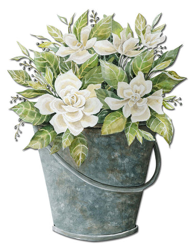 GAL-White-Flower-Bucket-Vintage-Sign-Metal-Sign