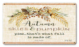 Wood Grain Fall Autumn Skies Vintage Sign Metal Sign
