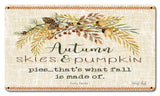 Wood Grain Fall Autumn Skies Vintage Sign Metal Sign
