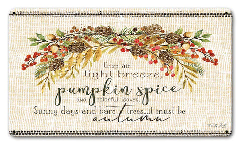 Wood Grain Fall Crisp Air Vintage Sign Metal Sign