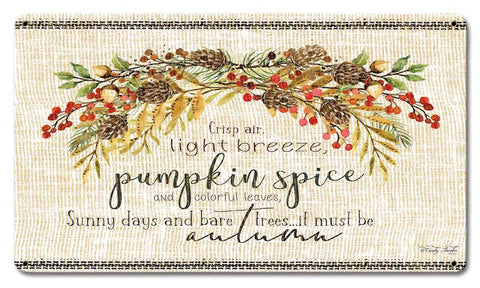 Wood Grain Fall Crisp Air Vintage Sign Metal Sign
