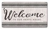 Wood Grain Welcome Vintage Sign Metal Sign