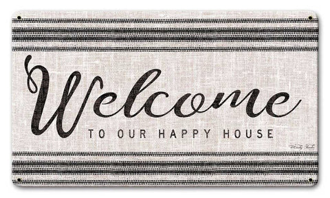 Wood Grain Welcome Vintage Sign Metal Sign