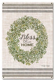 Wood Grain Wreath Bless This Vintage Sign Metal Sign