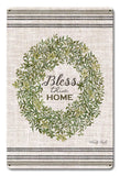 Wood Grain Wreath Bless This Vintage Sign Metal Sign