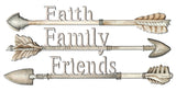 Arrows Faith Family Friends 3PCS 28x13 Completed Vintage Sign Metal Sign