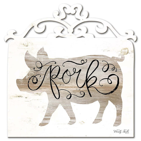 White Pork Vintage Sign Metal Sign