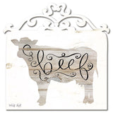 White Beef Vintage Sign Metal Sign