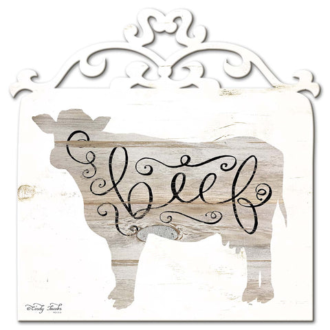 White Beef Vintage Sign Metal Sign