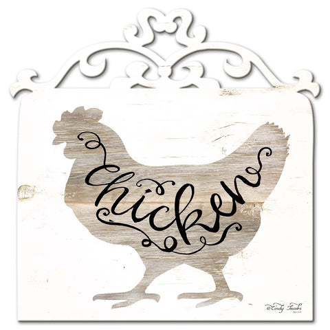 White Chicken Vintage Sign Metal Sign