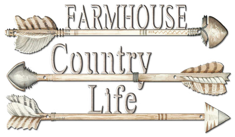 Arrows Farmhouse Country Life Vintage Sign Metal Sign