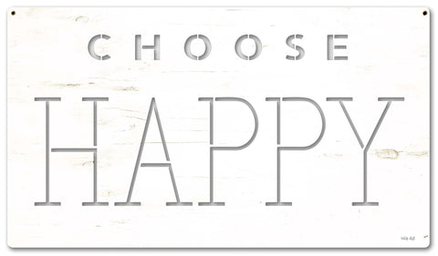 Choose Happy Vintage Sign Metal Sign