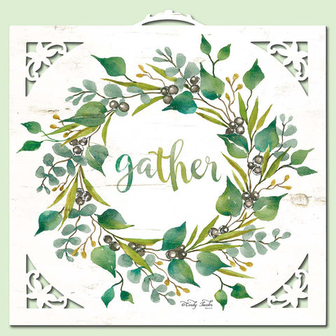 EUC-Wreath-Gather-Vintage-Sign-Metal-Sign