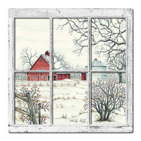 Winter Barn 9 3D Vintage Sign Metal Sign
