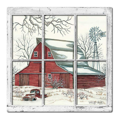 Winter Barn 11 3D Vintage Sign Metal Sign