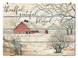 Barn Red Thankful Grateful Vintage Sign Metal Sign