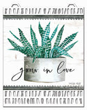 Aztec WH Pot Grow In Love RT Vintage Sign Metal Sign