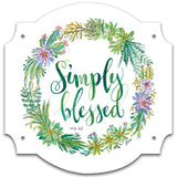 Succulent Simply Blessed SQ Vintage Sign Metal Sign