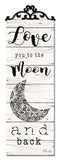 WHITE I Love You Moon SK Vintage Sign Metal Sign