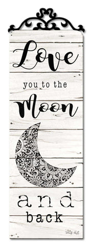 WHITE I Love You Moon SK Vintage Sign Metal Sign
