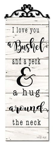 WHITE Bushel Peck Vintage Sign Metal Sign