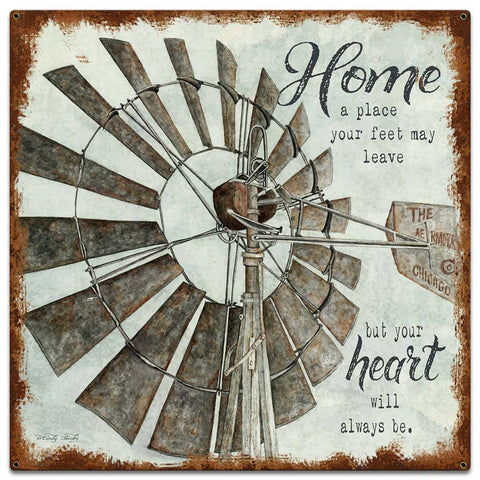 Windmill Home Vintage Sign Metal Sign