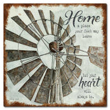 Windmill Home Vintage Sign Metal Sign