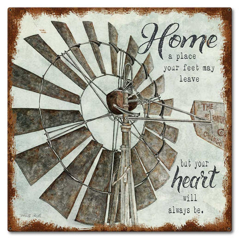 Windmill Home Vintage Sign Metal Sign