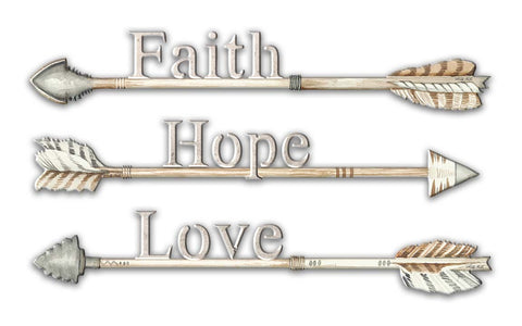 Arrows Faith Hope Love Vintage Sign Metal Sign