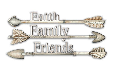 Arrows Faith Family Friends Vintage Sign Metal Sign