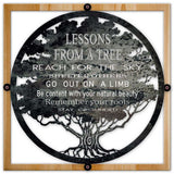 Lessons-From-A-Tree-With-1-Inch-Width-Wood-Frame-Metal-Sign